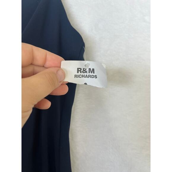 NWT R&M Richards Made In USA Navy Formal Beaded Gown sz 12 MOB Mature Wedding - Picture 6 of 11